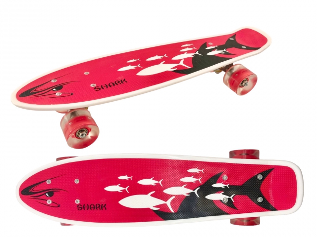 Pennyboard GGV Grafitti 2598 s LED kolečky - Barva: Modré paprsky