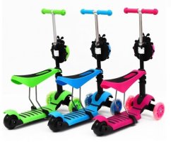 Dětská koloběžka GGV Beruška 3v1 s LED kolečky