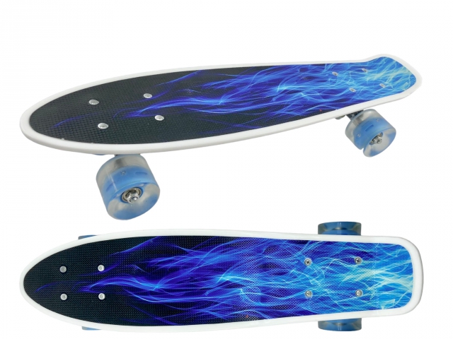 Pennyboard GGV Grafitti 2598 s LED kolečky - Barva: Modré paprsky