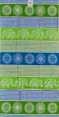 Oboustranná plážová osuška Lovely Home Elephant Mosaic Lime