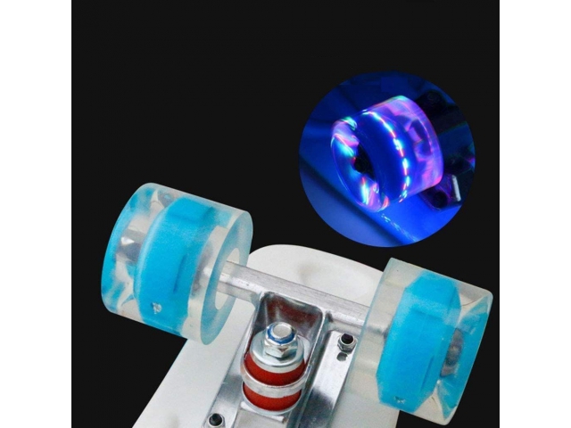 Pennyboard GGV Grafitti 2598 s LED kolečky - Barva: Modré paprsky